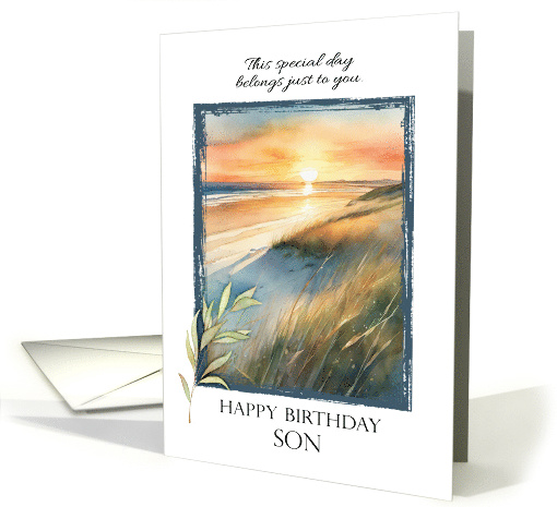 Birthday for Son with Ocean Sunset for His Special Day card (1882780)