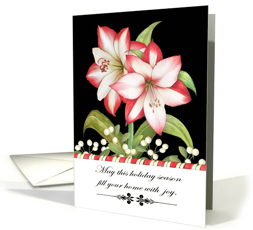 Holiday Joy with Christmas Amaryllis Flower and Berries... (1928136)