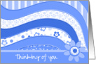 Blue Patterns Thinking of You card