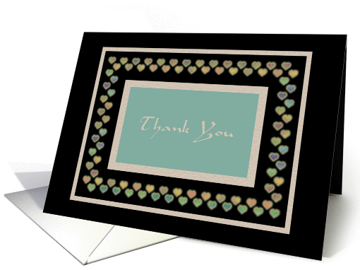 Teal and Hearts Thank You card (76344)