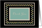 Teal and Hearts Thank You Card