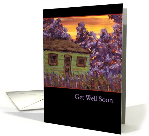 House in the Grass Get Well Soon card (101212)