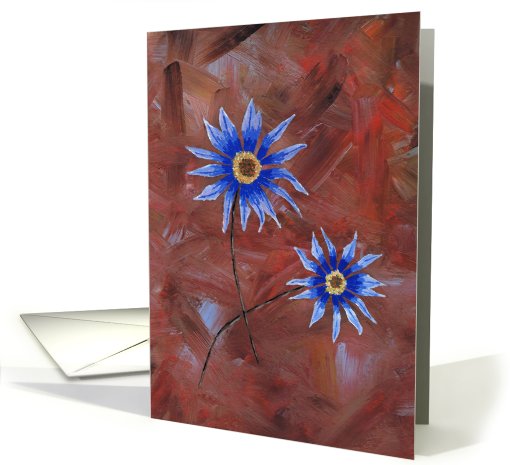 Blue Flowers Anniversary card (101516)