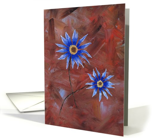 Blue Flowers Anniversary card (101516)