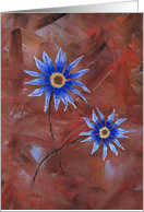 Blue Flowers Anniversary Card