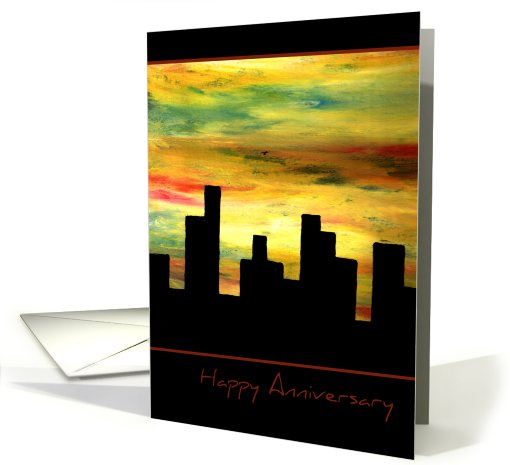 City Silhouette Anniversary card (101794)