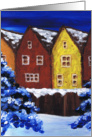 Houses in the Snow Blank Card