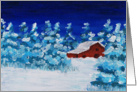 Red Barn in the Snow Christmas Card