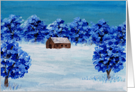Barn in the Snow Christmas Invitation Card