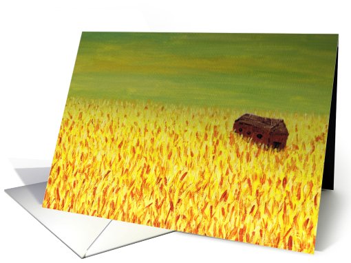 Barn in the Golden Field Blank card (115184)