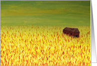 Barn in the Golden Field Blank Card