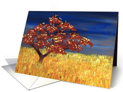 Tree with flowers Blank card (118144)
