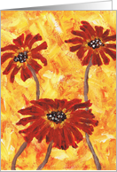 Red Flowers Blank Card