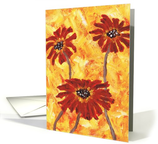 Red Flowers Birthday card (122157)