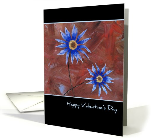 Blue Flowers Valentine's Day card (139850)