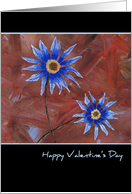Blue Flowers Valentine’s Day Card