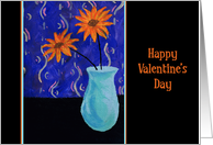 Orange Flowers Valentine’s Day Card