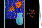 Orange Flowers Valentine’s Day Card