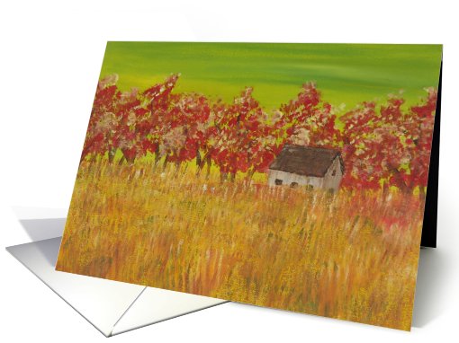 Cottage in the Grass Blank card (147171)