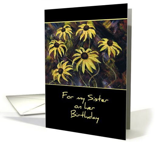 Yellow Flowers Sister's Birthday card (167358)