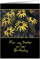 Yellow Flowers Sister’s Birthday Card