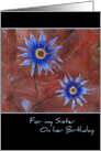 Blue Flowers Sister’s Birthday Card