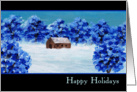 Barn in the Snow Happy Holidays Card