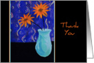 Orange Flowers Thank You Card