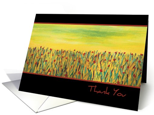 Field of Red Flowers Thank You card (81311)