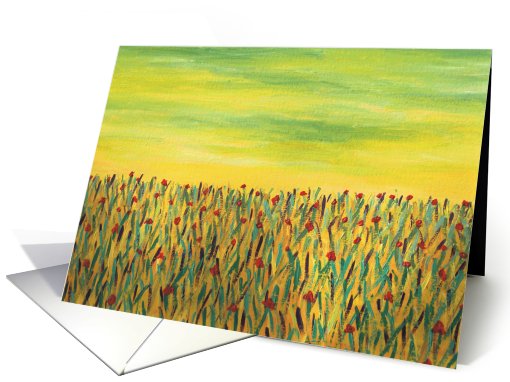 Field of Red Flowers Birthday card (81529)