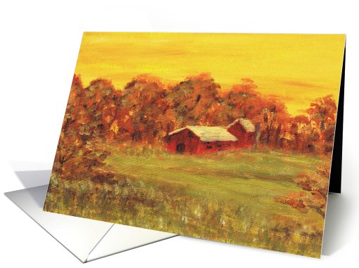 Old Red Barn Blank card (98067)