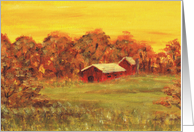 Old Red Barn Blank Card