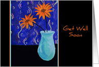 Orange Flowers Get Well Soon Card