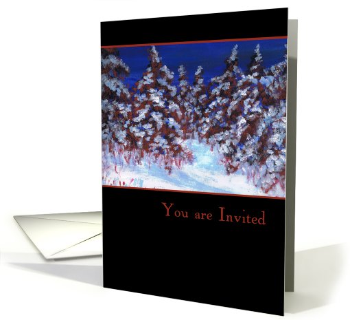 Snowy forest Christmas Invitation card (99709)