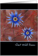 Blue Flowers Get Well Soon Card