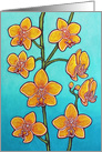 Orchid Bliss Fine Art Yellow and Red Orchids Blank card
