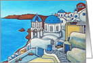 Colours of Santorini, Greece Bon Voyage card
