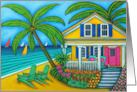 Tropical Beach House Bon Voyage card