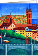 Colours of Basel, Switzerland Birthday card