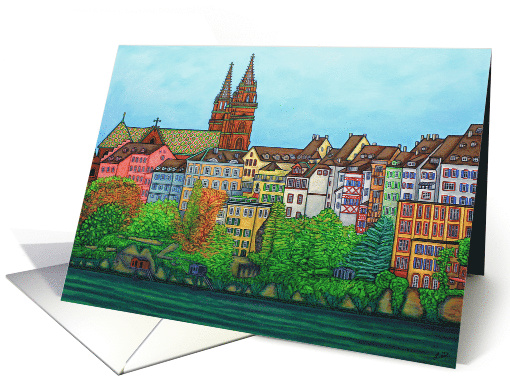 Colours of Basel, Switzerland Blank Greeting card (1484174)