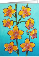 Orchid Bliss Fine Art Yellow and Red Orchids Blank card