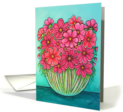 Pretty in Pink Cosmos Thank You Greeting card (1623800)