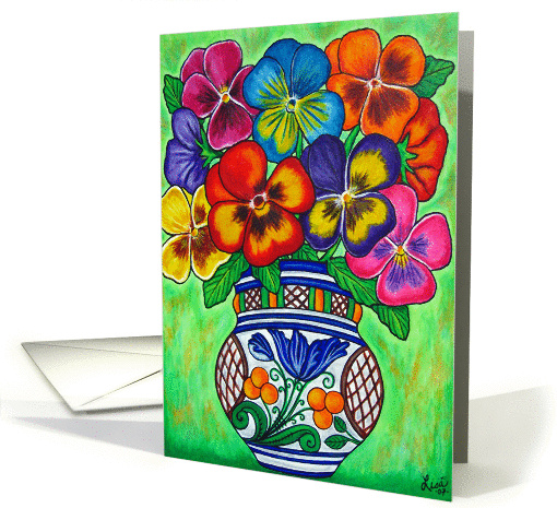 Happy Mother's Day Colorful Pansies card (187722)