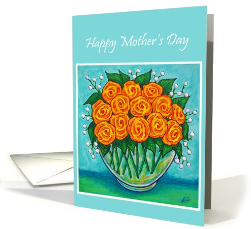 Orange Roses Mother's Day card (408661)