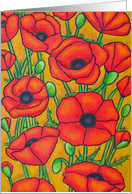 Tuscan Poppies Birthday Card