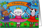 Thank You Dancing Animals in Tutus Card