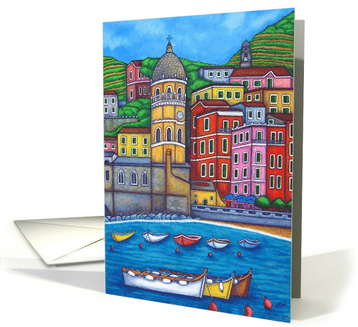 Colours of Vernazza, Cinque Terre Blank Greeting card (876592)