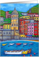 Colours of Vernazza, Cinque Terre Bon Voyage card