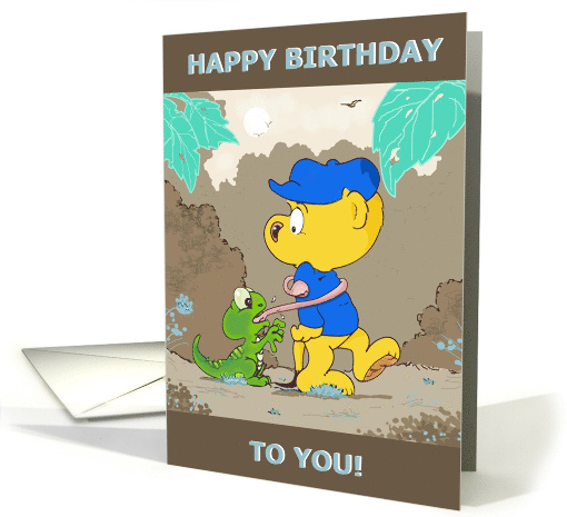 Ferald and The Baby Lizard Birthday Card (blank inside) card (1322790)