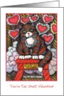 Best Friend Valentine: Cat, Hearts illustration card